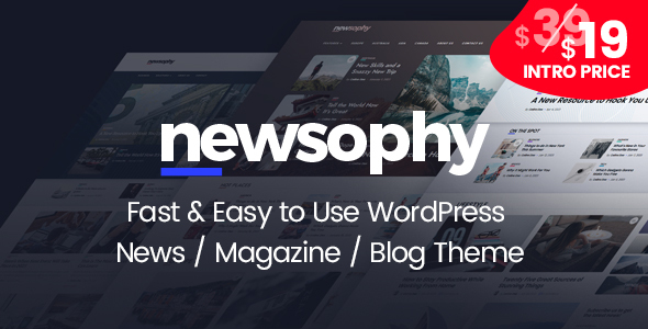 Newsophy – Fast and Easy to Use WordPress News and Blog Theme