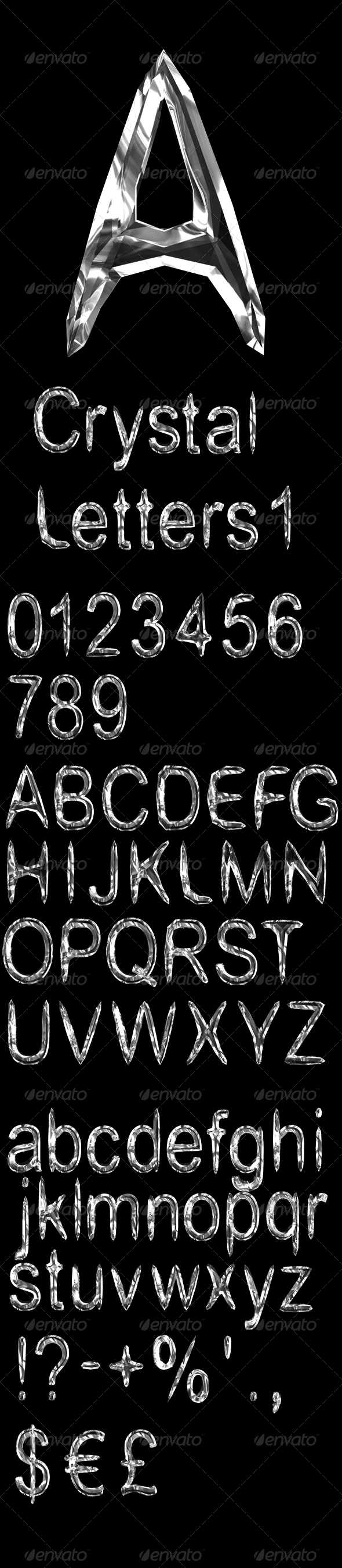 3D Crystal Letters 1 - Text 3D Renders
