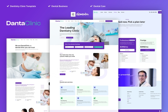 Danta Clinic - Dentist & Dental Clinic Elementor Pro Template Kit