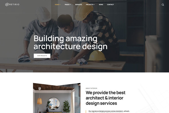 Retirio - Architecture & Interior Elementor Template Kit