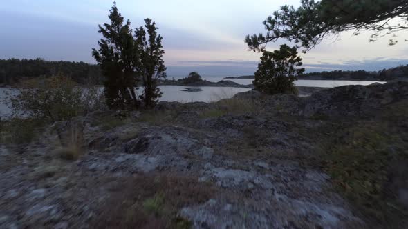 Drone Shot Flying Over Stockholm Archipelago