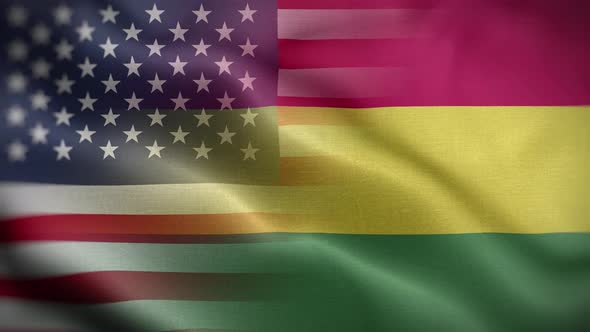 USA Bolivia Flag Loop Background 4K