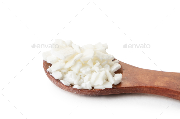 Close up of white soy wax for candle making. Stock Photo by ilonadesperada