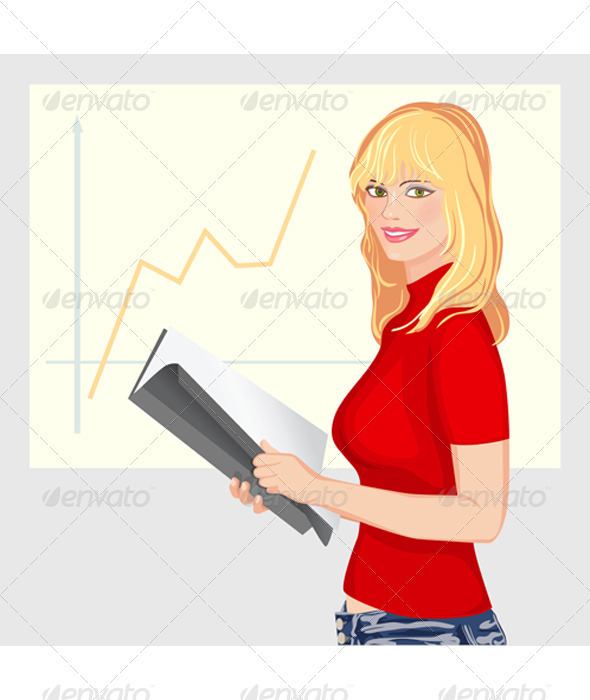 Young business girl - People Characters