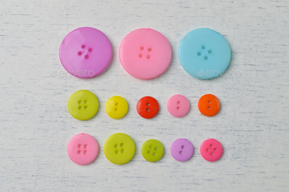 15mm bright coloured wooden buttons, pack of 10 - The Button Shed