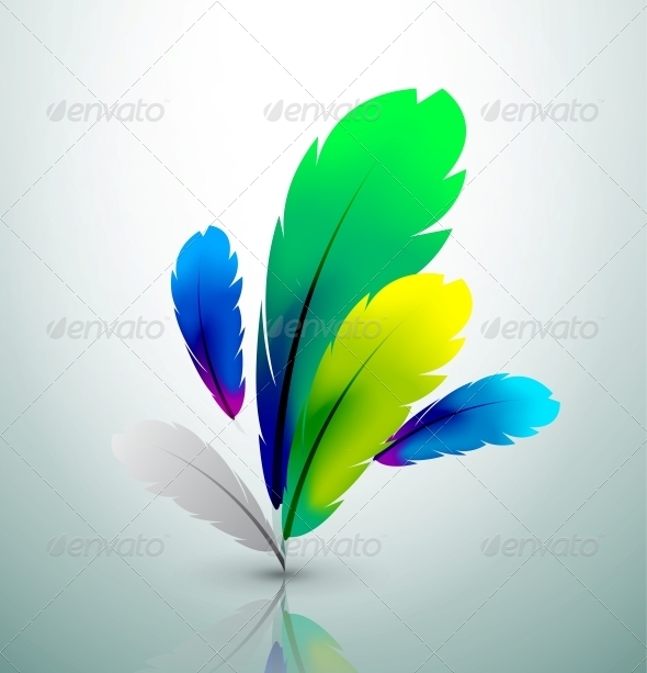 Vector colorful feather design - Backgrounds Decorative