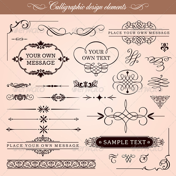 Vector Calligraphic Design Elements And Frames - Borders Decorative
