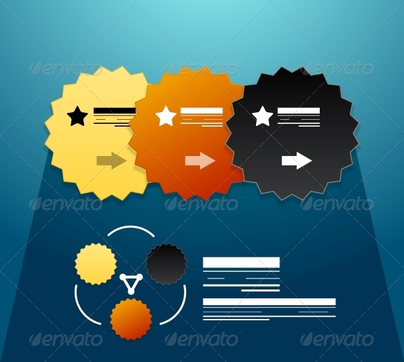 Modern infographic elements: steps stickers - Backgrounds Decorative