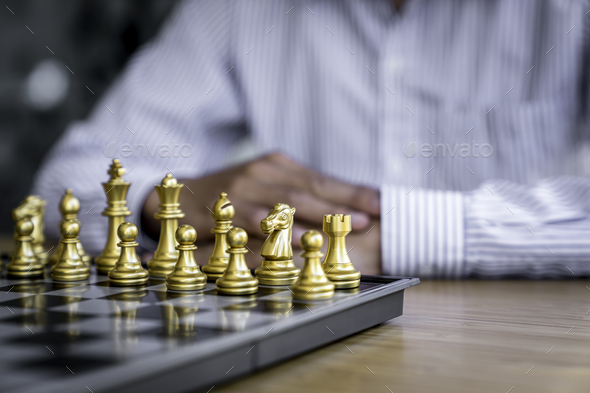 Checkmate Strategy Chess Player Or Businessman Making His
