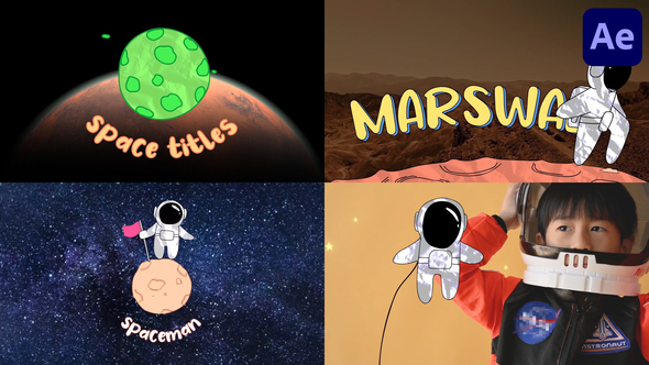 Space And Spaceman Titles for After Effects