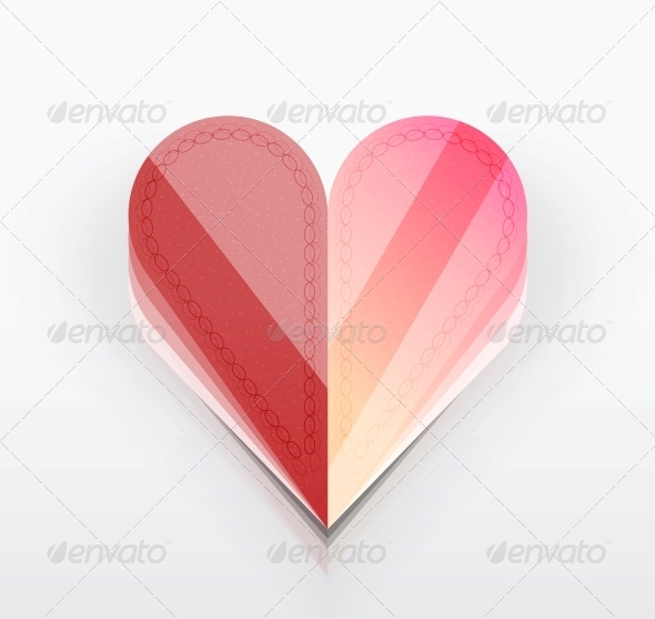 Red Valentine's Day paper card. Vector illustratio - Valentines Seasons/Holidays