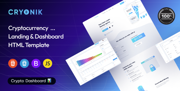 Cryonik - Cryptocurrency Landing Page HTML Template