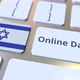 Online Dating Text and Flag of Israel on the Keyboard - VideoHive Item for Sale