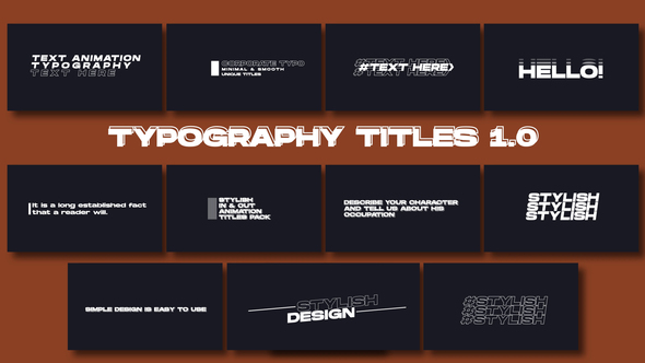Typography Titles 1.0 | After Effects