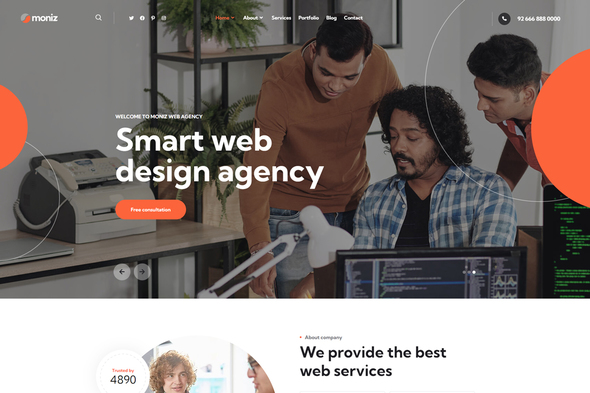 Moniz - Web Design Agency Elementor Template Kit by themesflat ...