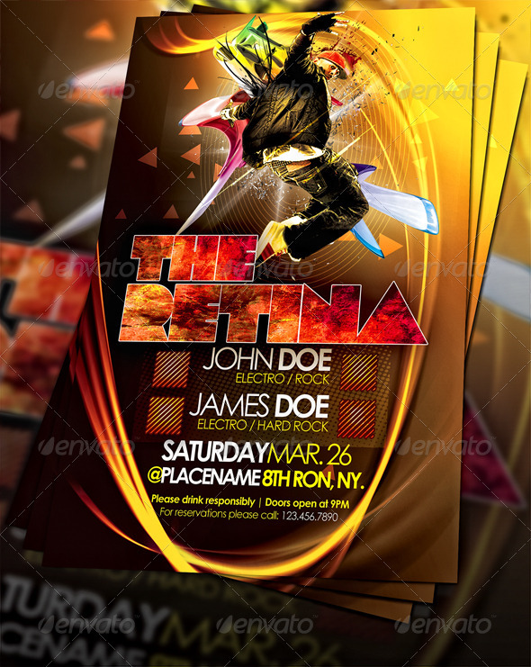 The Retina Party Flyer - Clubs & Parties Events