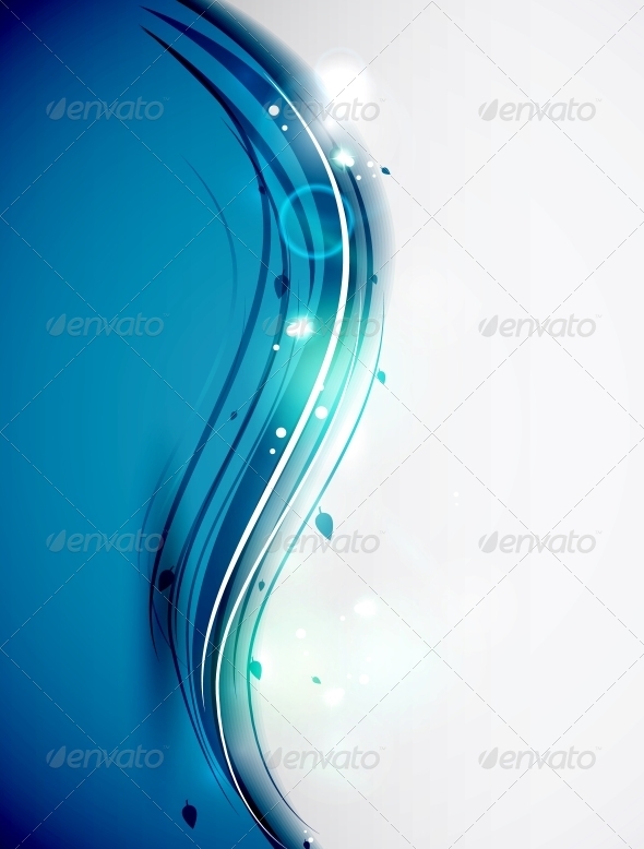 Vertical Blue Wave Background - Backgrounds Decorative
