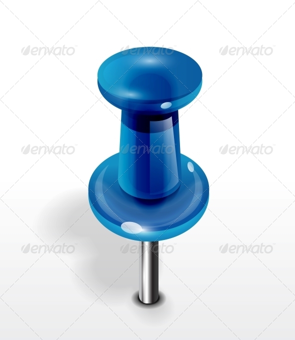Vector Detailed Glossy Pin Icon - Man-made Objects Objects