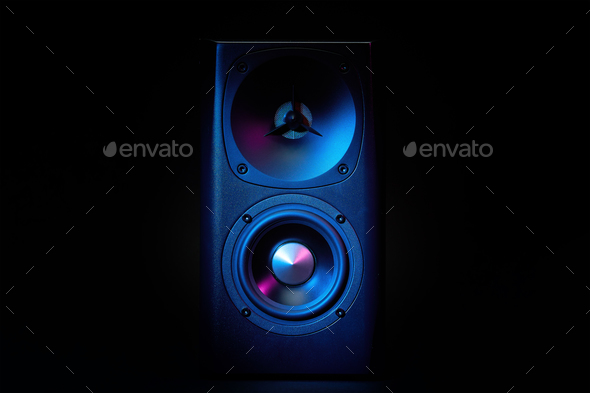 Multimedia acoustic sound speaker with neon lighting