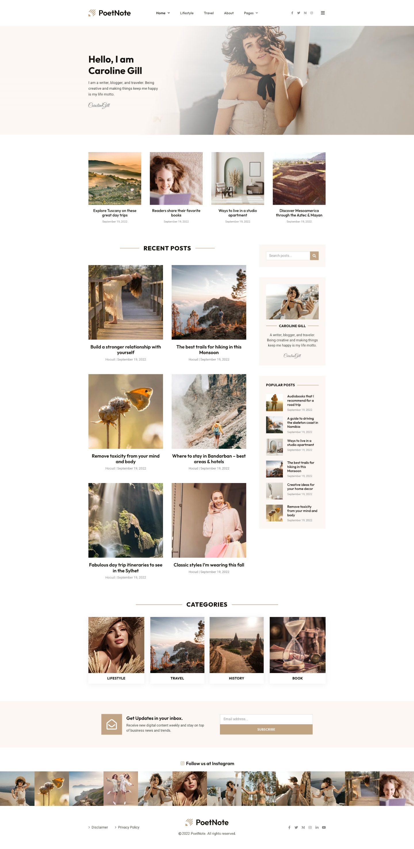 Poetnote - Modern Blog Elementor Pro Template Kit By Oxaart 