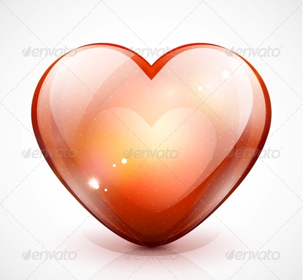 Glossy Valentine's Heart - Vector Illustration - Valentines Seasons/Holidays