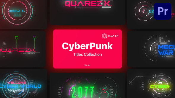 Cyberpunk Motion Titles for Premiere Pro Vol. 01