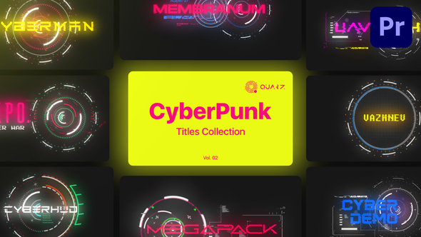 Cyberpunk Motion Titles for Premiere Pro Vol. 02