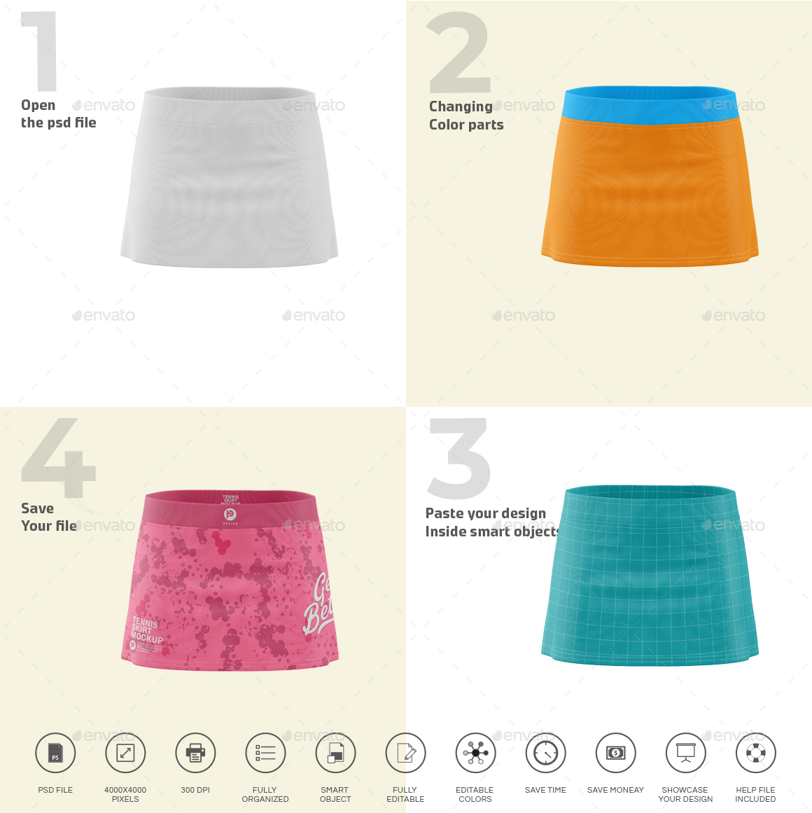 Tennis Skirt Mockup, Graphics | GraphicRiver