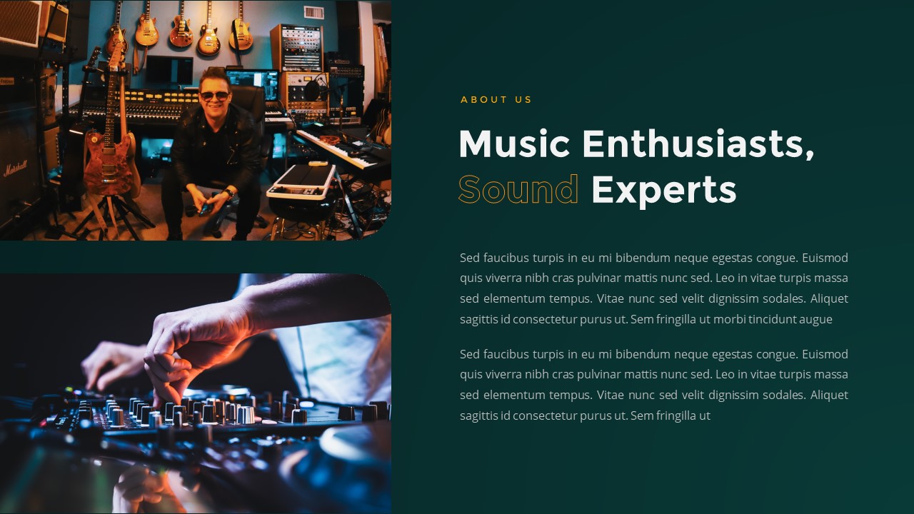 Voicy - Music Recording Studio PowerPoint Template, Presentation Templates