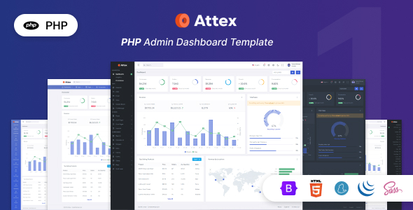 Attex  PHP Admin & Dashboard Template