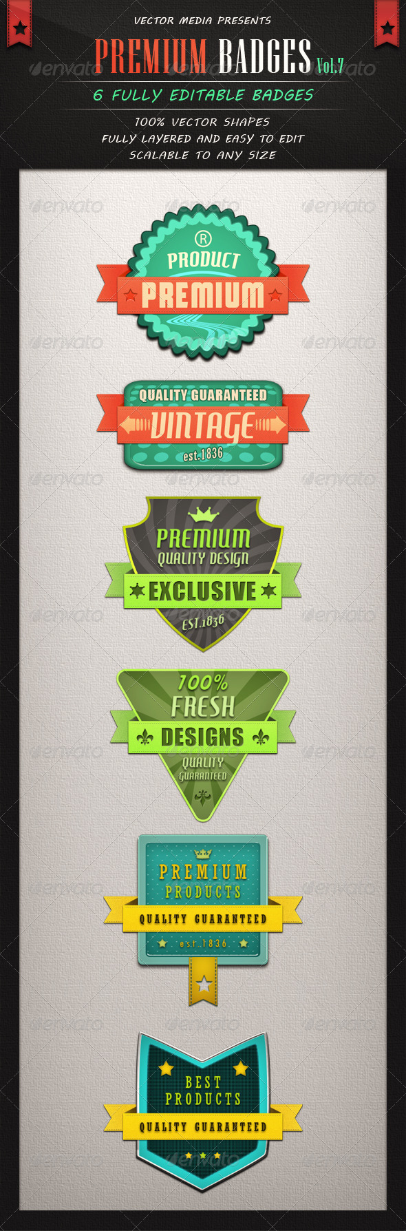 Premium Badges - Vol.7 - Badges & Stickers Web Elements