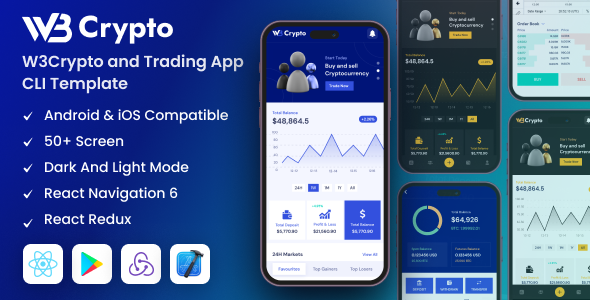 W3Crypto | Crypto Mobile App React Native CLI Template