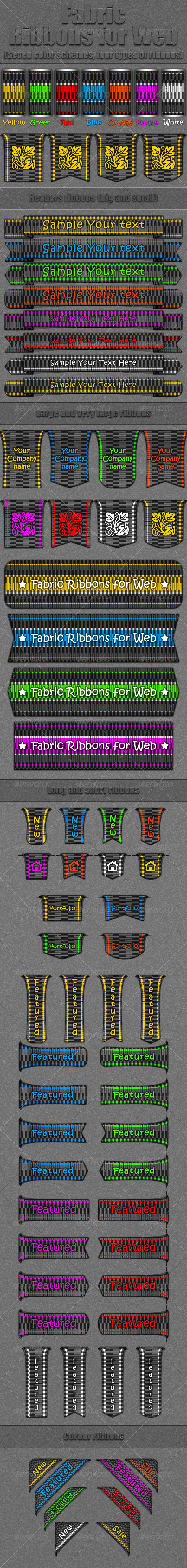 Fubric Ribbons for Web - Badges & Stickers Web Elements