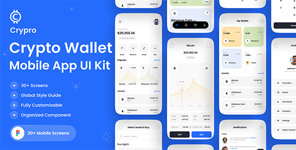 Crypro - Crypto Wallet Mobile App Kit by pixleslab | ThemeForest