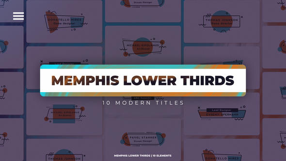 Memphis Lower Thirds Elements template preview