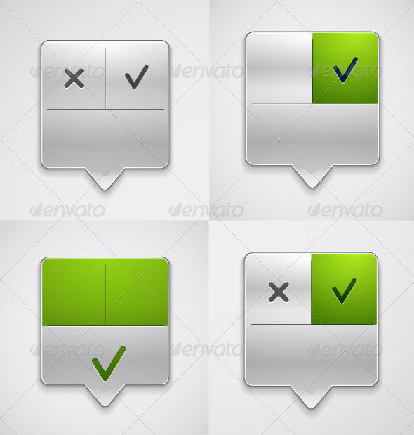 Vector Metal Menu Pointers Set - Web Elements Vectors