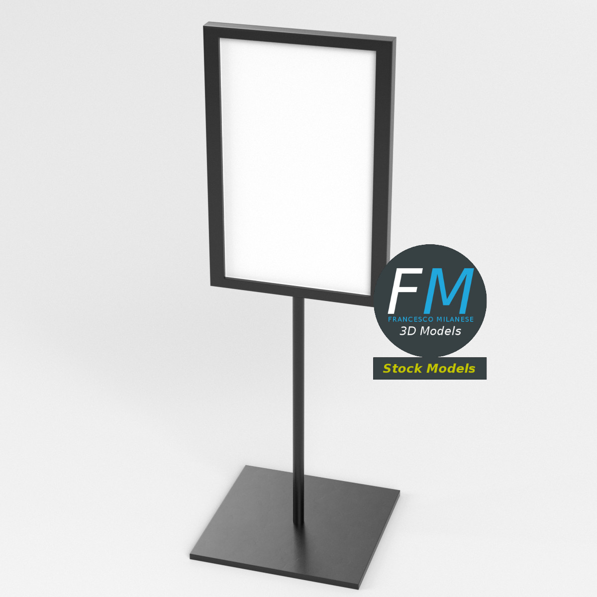 Tabletop sign holder 4 3D model