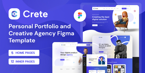 Crete - Personal Portfolio and Creative Agency Figma Template