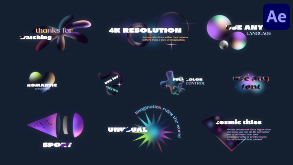 Cosmic Titles for After Effects Titles template preview