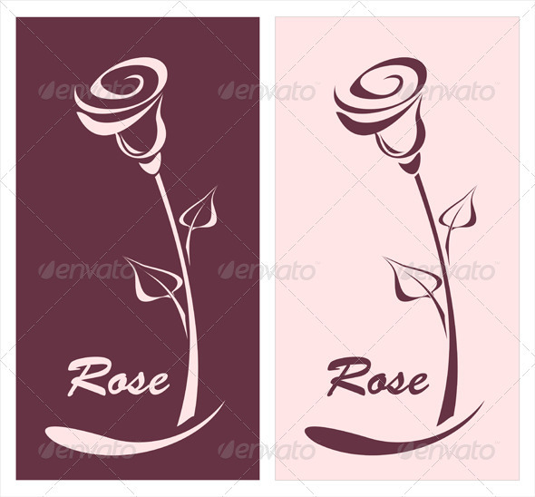 Rose for logotype something or style post card - Decorative Vectors