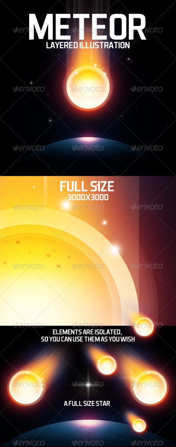 Meteor layered illustration - Backgrounds Graphics