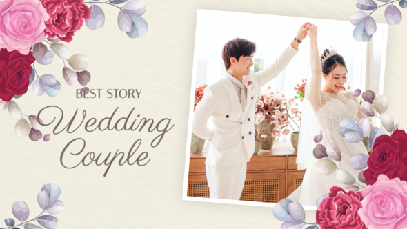 Romantic Wedding Slideshow Video Displays template preview