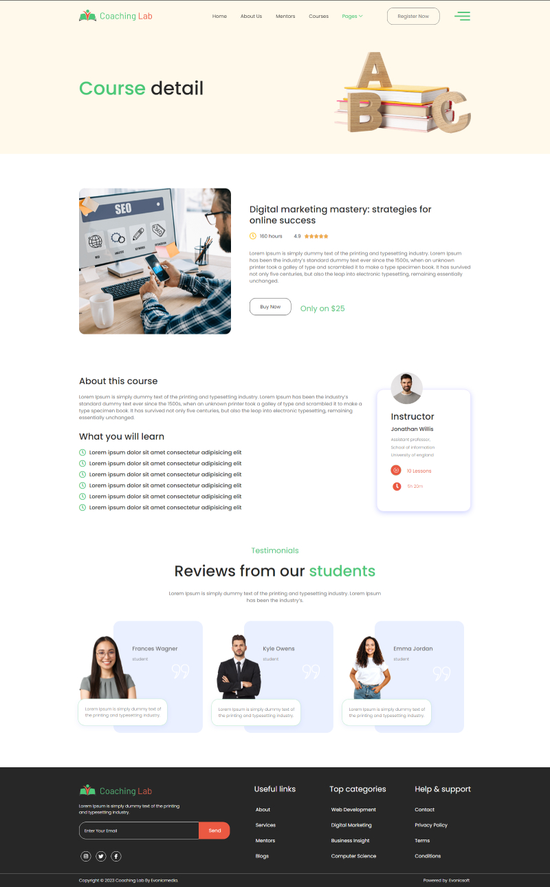 Coaching Lab - Coaching Center Elementor Template Kit by Evonicmedia