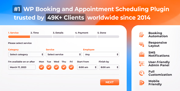 Bookly PRO – Appointment Booking and Scheduling Software System