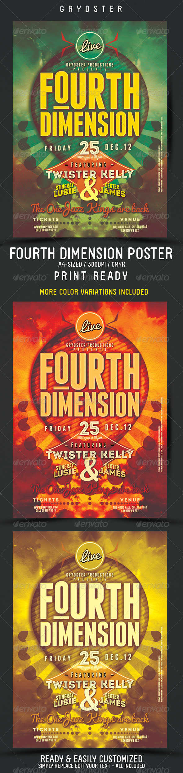 Fourth Dimension Flyer - Poster - Clubs & Parties Events