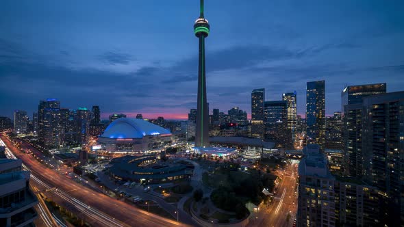 Sunset City Skyline Toronto Cn Tower