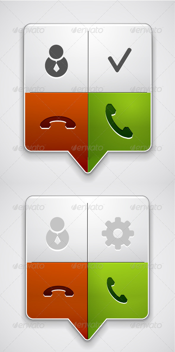 Vector Metal Phone Call Pointer - Web Elements Vectors