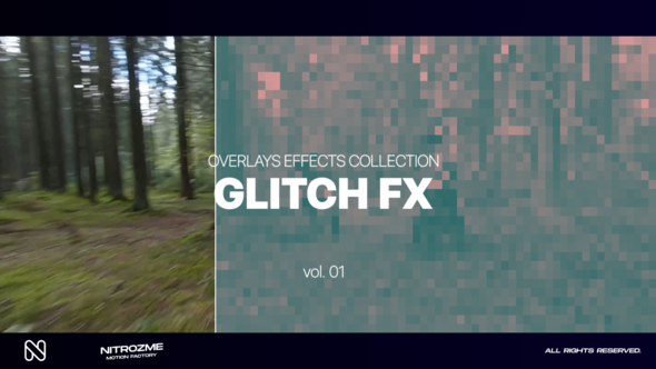 Glitch Effects Overlays Collection Vol. 01 Elements template preview