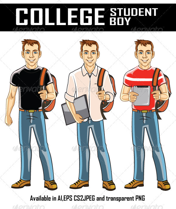 College Student Boy - People Characters