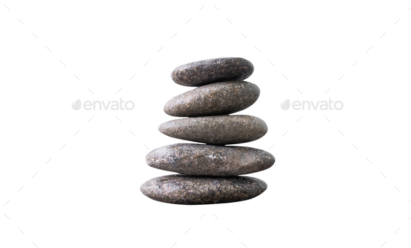 Isolated Stone Pebble Stack,Rock Yoga Symbols Relax Peace Pile Balance
